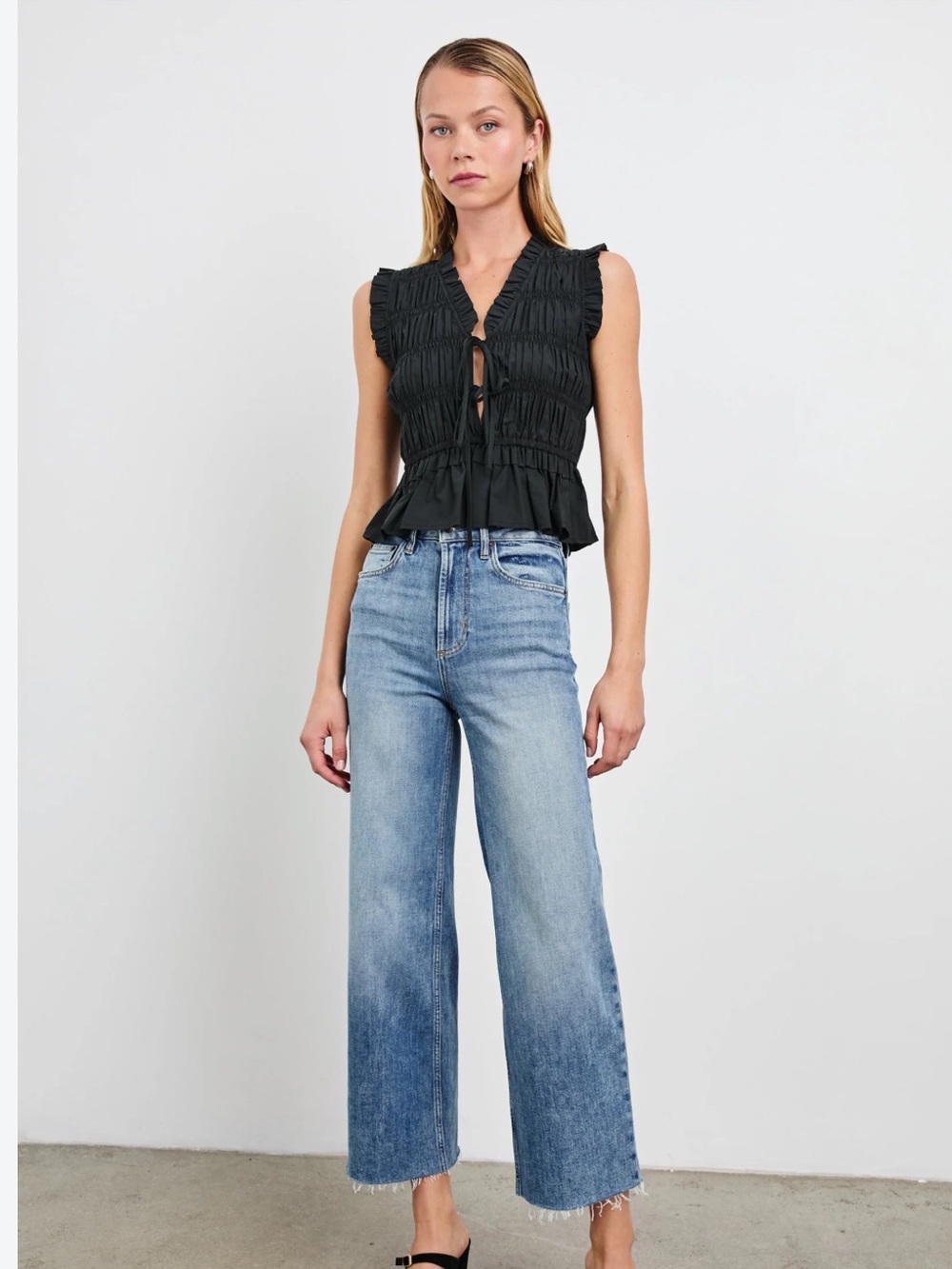 NWOT Rails “Martine” black peplum top
